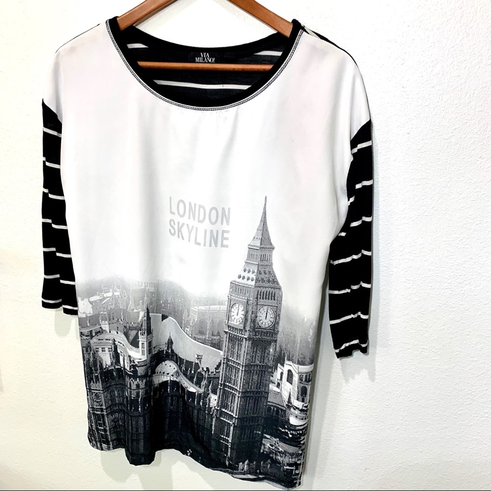 VIVA MILANO! LONDON SKYLINE GRAPHIC SHIRT - Picture 3 of 11
